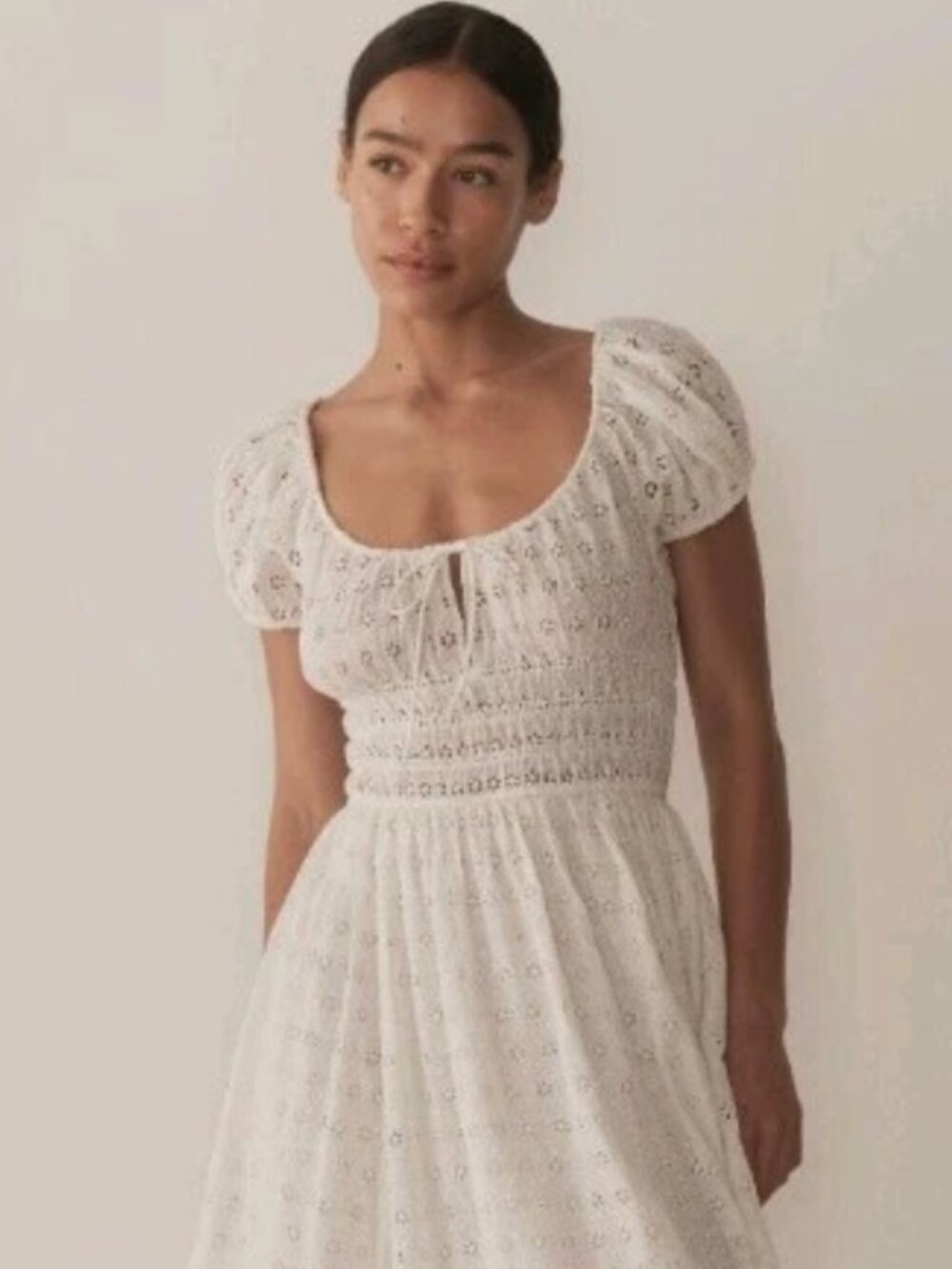 Doen Quinn Dress Salt Eyelet White Ankle-Length Sundress XXS Sold Out! $279